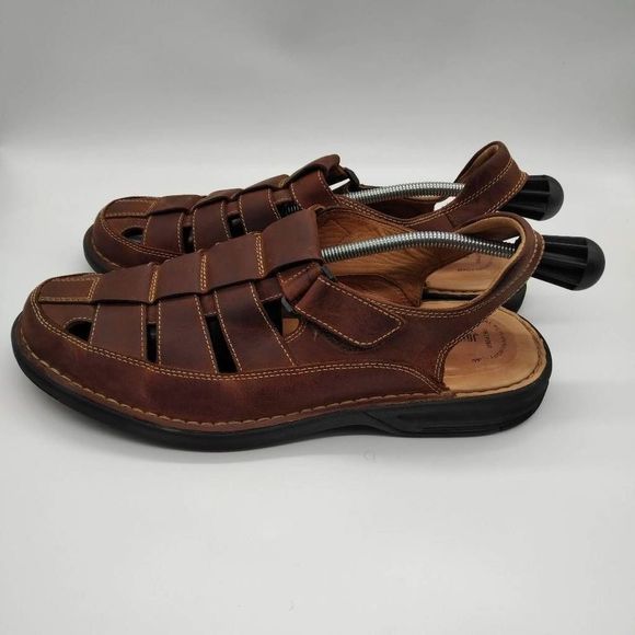 Johnston & Murphy Other - Johnston And Murphy Brown Leather Vibram Sole Fisherman Sandals Mens Size 12